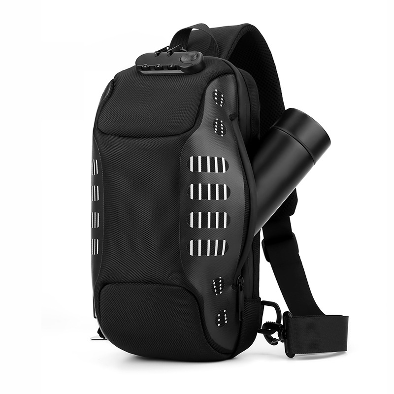 WEPOWER's new men's trendy brand chest bag, outdoor casual anti-theft crossbody bag, large-capacity multi-functional single-shoulder bag Specification drawing