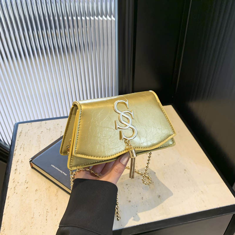A simple and stylish fringed single-shoulder bag for ladies in 2025, a simple and fashionable underarm bag for commuting, a small square bag for women to cross borders full figure