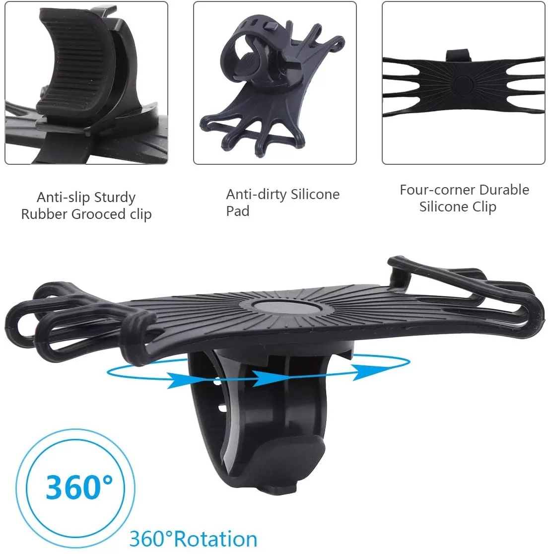 Bicycle mobile phone stand, electric motorcycle navigation mobile phone stand, 2025 electric bike silicone mobile phone stand Specification drawing