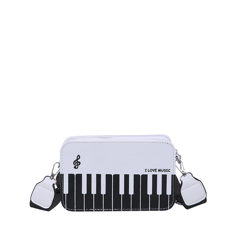 Spring 2025 new fashionable color-blocking small square bag, sweet and unique for girls, piano note small shoulder bag, hand-held women's bag Item Picture