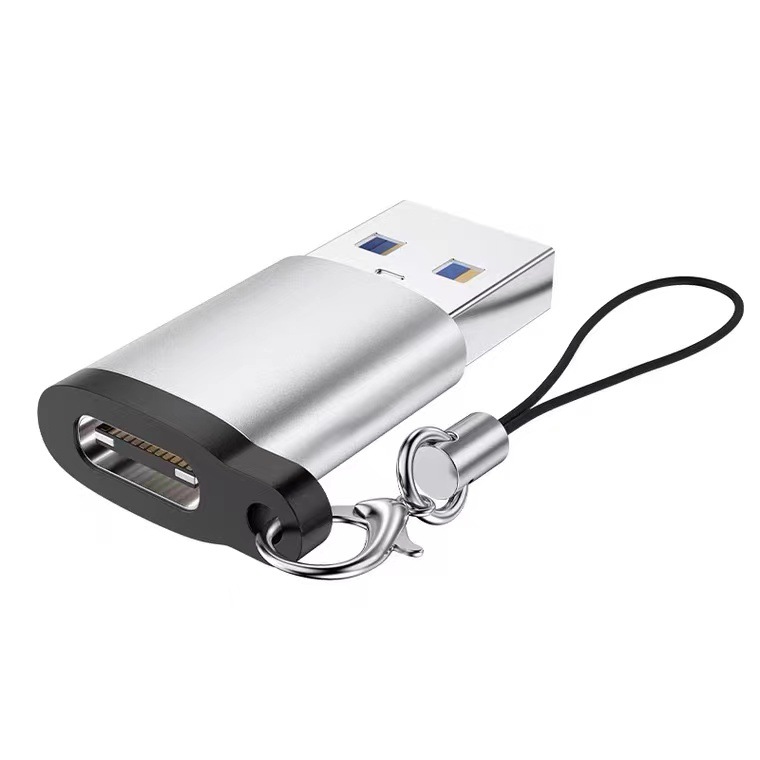 TYPE-C to USB3.0 otg adapter for mobile phone charging with a hanging ring Type-C female to USB adapter full figure
