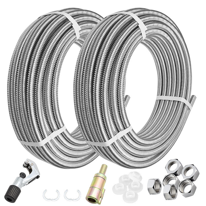 304 stainless steel corrugated pipe, 4-inch, 6-inch, 1-inch water heater, wall-hung boiler, toilet, solar cold and hot water inlet hose Item Picture