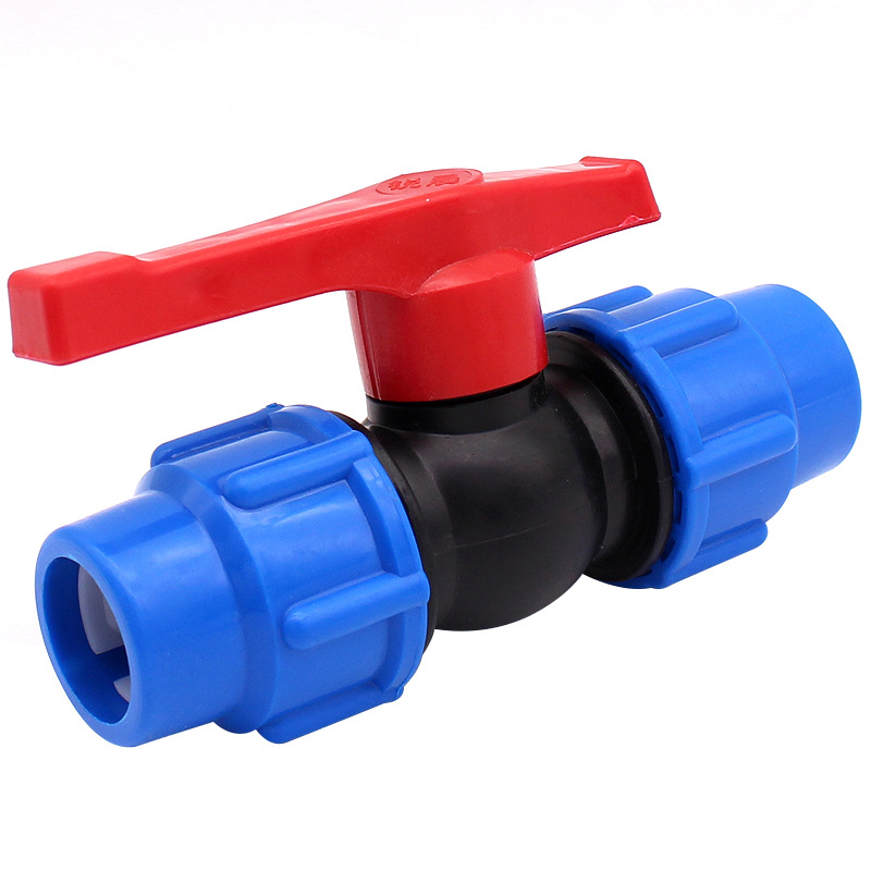 Direct-sale plastic quick-connect ball valves, blue cap plastic ball valves, quick-connect valves, PE quick-connect ball valves Item Picture