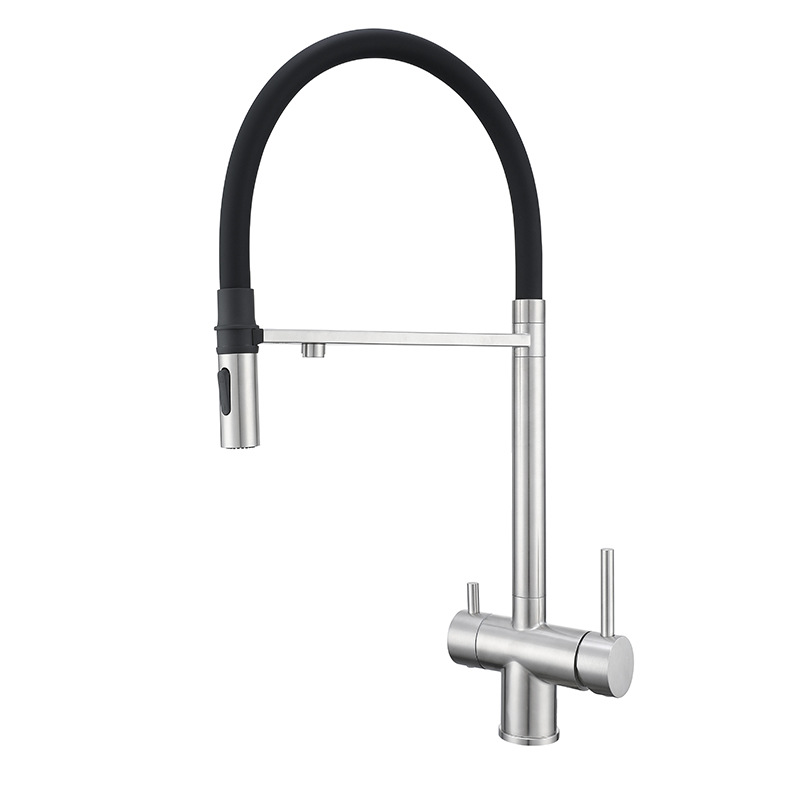 Cross-border exclusive kitchen faucet 304 stainless steel cold and hot water kitchen faucet factory direct sales Item Picture