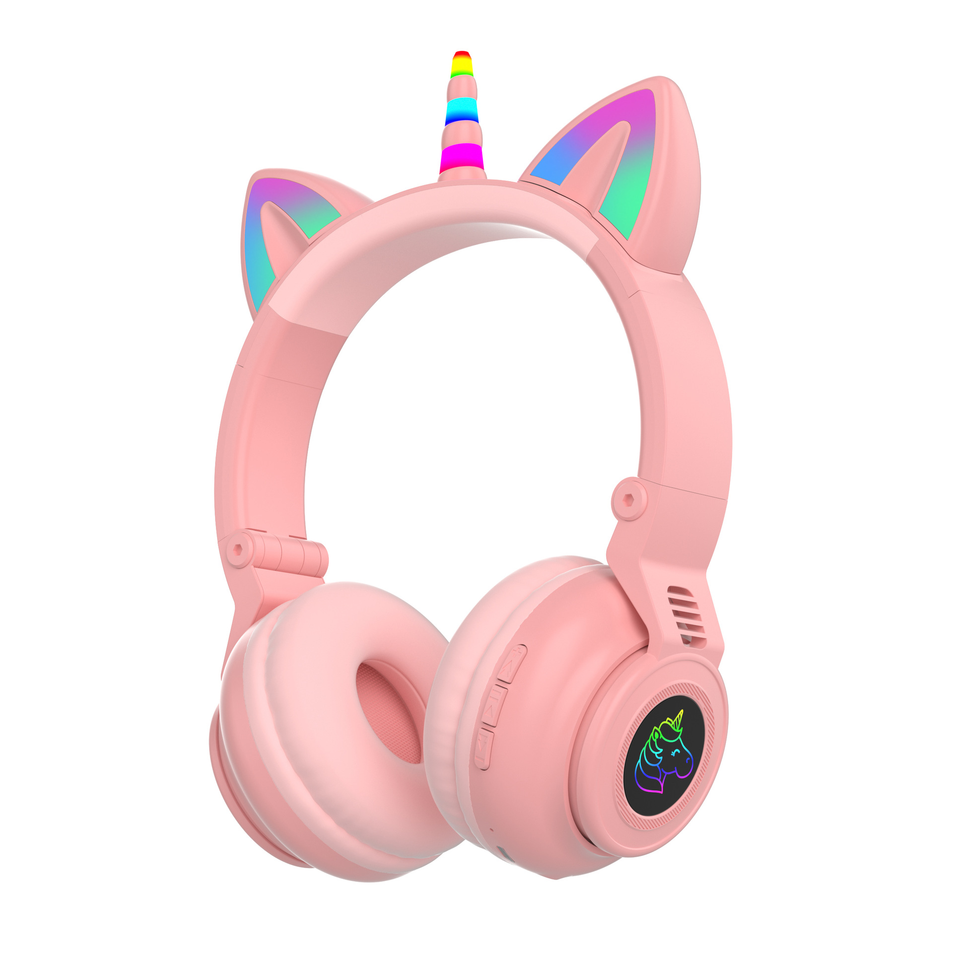 The cross-border best-selling STN-27 cute and shiny unicorn over-ear Bluetooth headphones details Picture