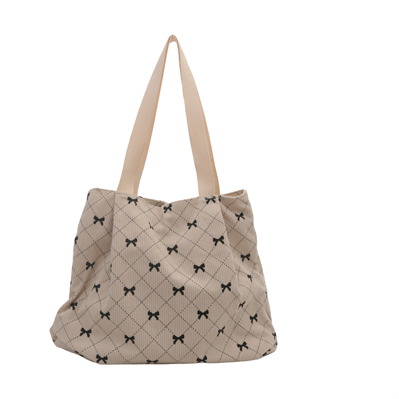 2024 New underarm bag, corduroy butterfly print, fashionable and casual single-shoulder bag, hand-held large-capacity tote bag for women Item Picture