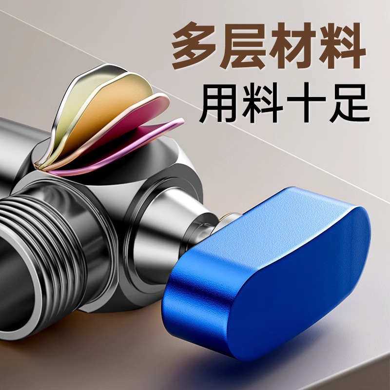 Ball core fully open large flow Angle valve, all-copper ball valve for gas water heaters with hot and cold water, 4-minute switch Application Scenario