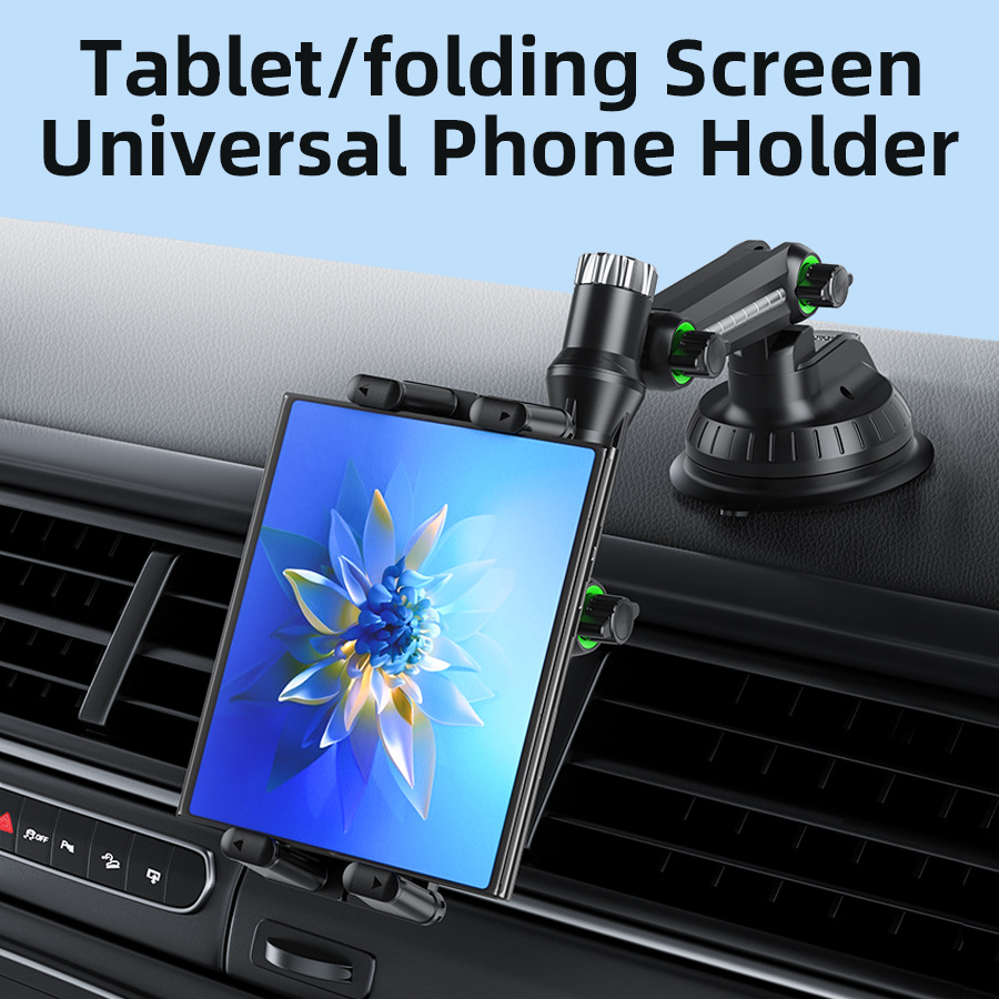 Car suction cup type extended tube mobile phone holder, foldable screen mobile phone pad, truck and bus vehicle-mounted tablet bracket details Picture
