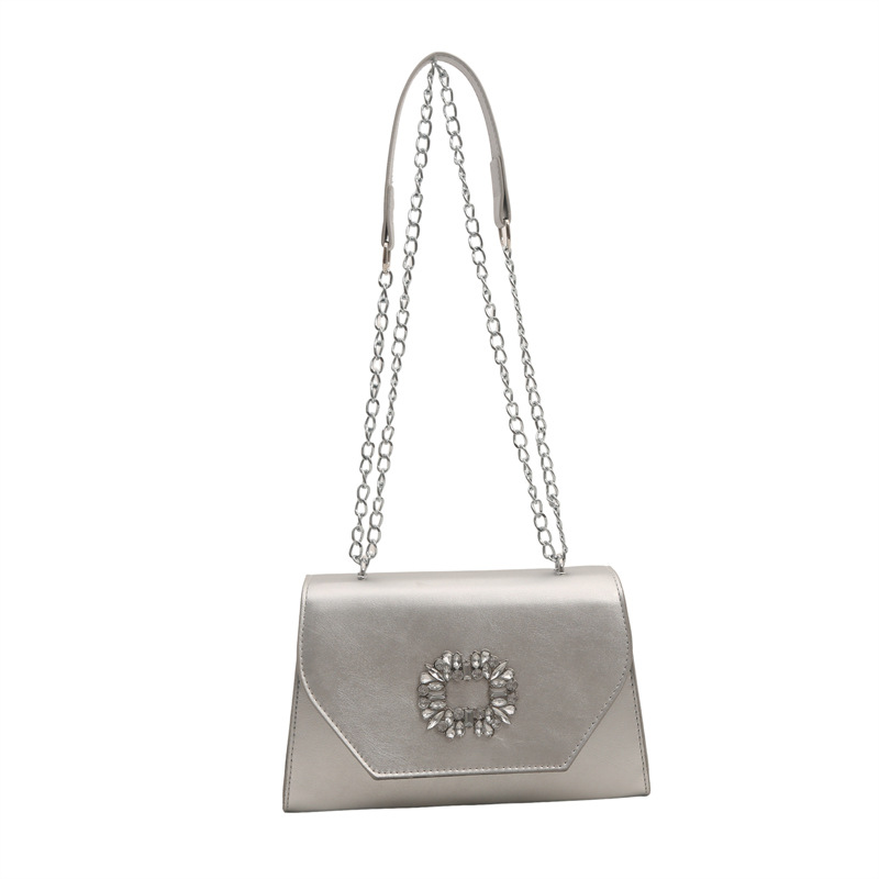 This year's popular bags: 2025 Spring New fashion crossbody bag, simple small square bag, casual single-shoulder bag, women's diamond Item Picture