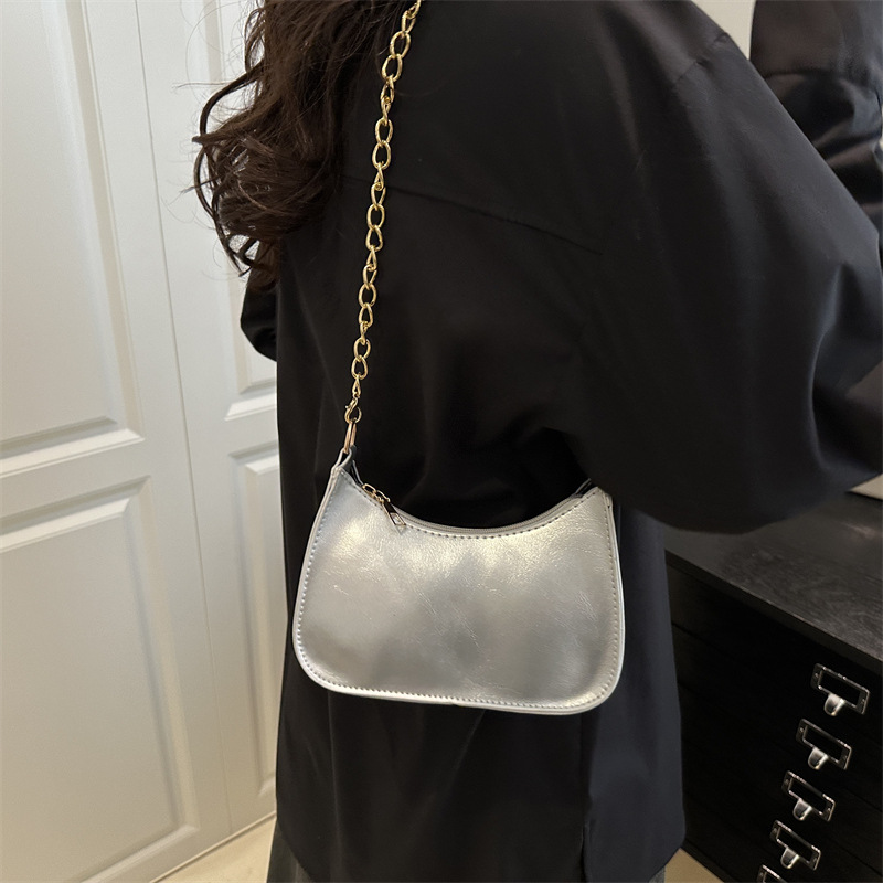 2025 New fashionable and niche design chain bag for women, single-shoulder crossbody, retro style dumpling bag, underarm bag Specification drawing