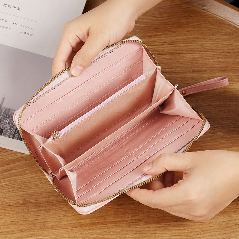 New type of wallet for women, long wallet, coin purse, 2023 summer solid color cross-border clutch purse, source manufacturer Specification drawing
