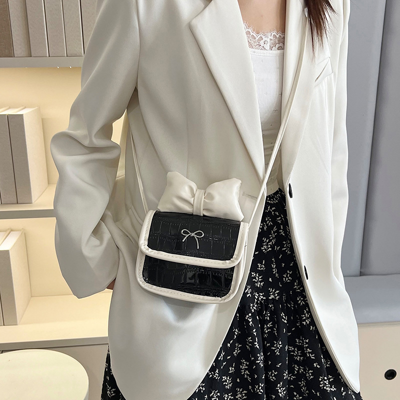 Little Bag 2025 Spring New Mini square bag, high-end crossbody bag, cute girl bow single-shoulder bag Specification drawing