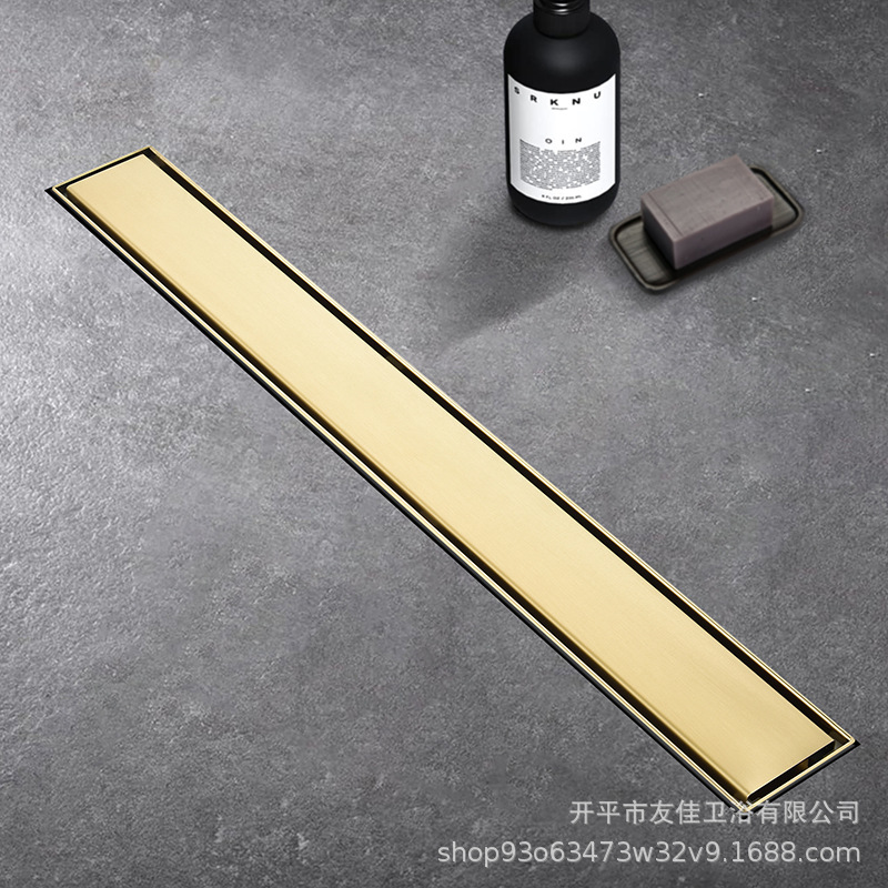 Amazon's long strip North American invisible floor drain can be inlaid with tiles, marble slabs, 304 stainless steel American-style floor drain Specification drawing