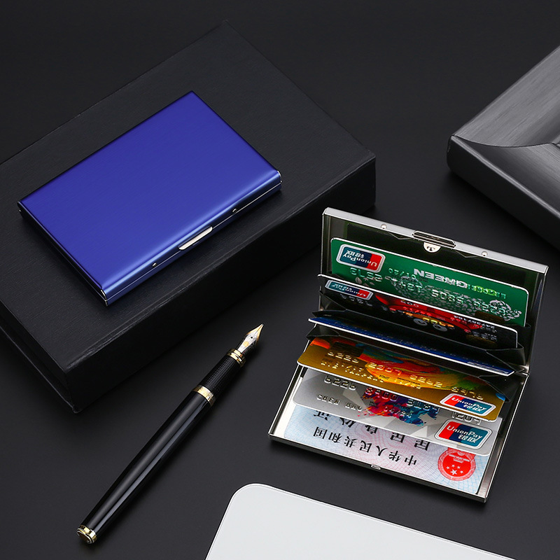 High-end metal card case for men and women, stainless steel ultra-thin anti-demagnetization small card box, anti-theft card holder, card box Specification drawing