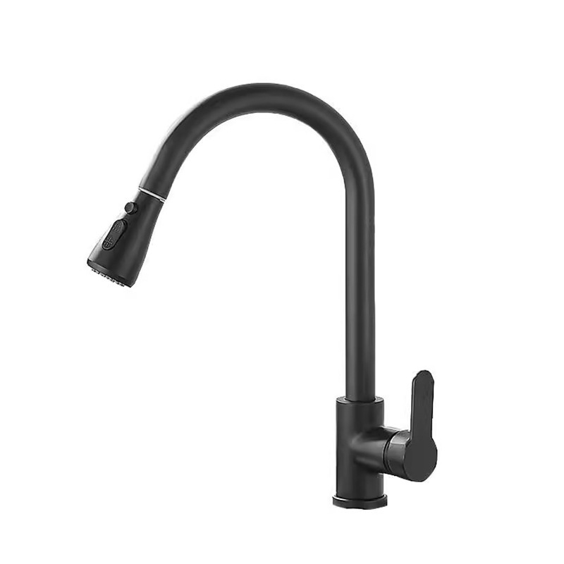 Kitchen faucet pull-out cold and hot universal telescopic splash-proof sink, household sink for washing vegetables, dishes and washbasin faucet Item Picture