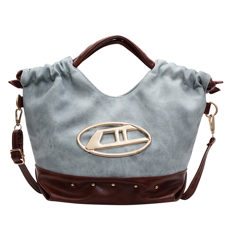 A new large-capacity, fashionable and high-end canvas patchwork bag for women in the winter of 2024, a unique and high-quality large crossbody bag Item Picture