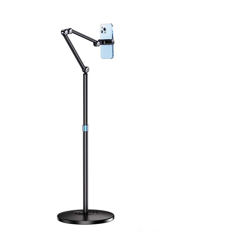 Floor-standing metal mobile phone, tablet, lazy person's stand, bedside live streaming, cantilever folding stand, rotating tablet stand Item Picture