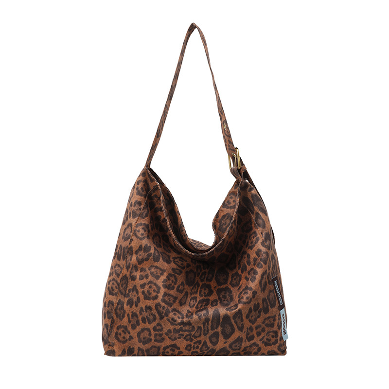 Retro leopard print Tote bag 2025 new style niche fashion versatile bag, large-capacity single-shoulder armpit bag for women wholesale Item Picture