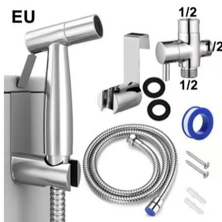 Household toilet companion, one-inlet and two-outlet triangular valve, bathroom feminine wash, high-pressure booster spray gun, water gun details Picture