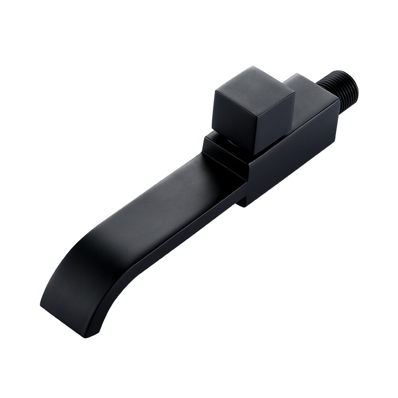The bathroom features a built-in wall-mounted faucet, an all-copper extended mop, a sink, a black washbasin, a 4-minute single-cooling quick-opening device Item Picture