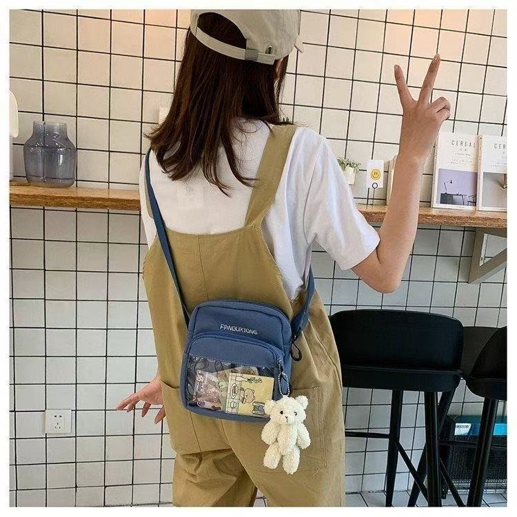 Cute and versatile little pain bag, new cross-border style Harajuku style soft girl crossbody bag, fashionable and versatile canvas bag for travel Specification drawing