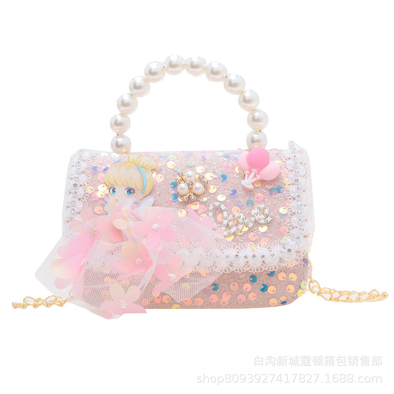 Customized bags: Cute crossbody bag for girls, cartoon princess, small square bag, fashionable and versatile, trendy girls' handbags Item Picture