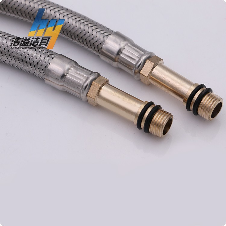 Wholesale 304 pipe cold and hot faucet braided hose, pointed faucet, pentmetal pipe, FB washbasin, kitchen connection pipe details Picture
