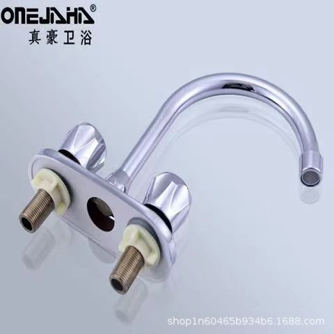Bathroom double-handle double-hole washbasin faucet, cold and hot water double-boiling faucet, washbasin rotating faucet, pure copper valve core Application Scenario