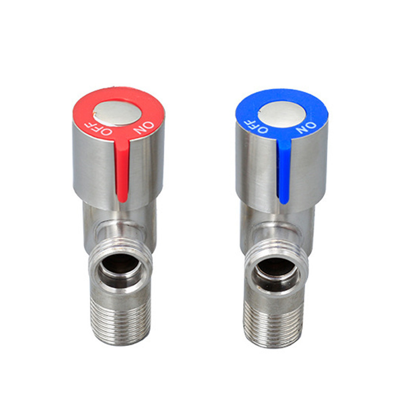 Wholesale of cross-border stainless steel Angle valves for household bathroom water heaters, one-inlet and one-outlet Angle valves, and 4-minute eight-shaped toilets Item Picture