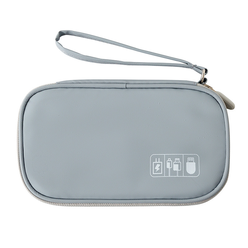 New light travel leather film hand-held data package, mini data cable storage case, power bank and earphone storage case Item Picture