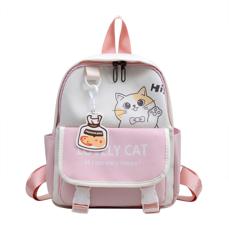 A lightweight and fresh college student casual backpack, a large-capacity, cute cat hand-held crossbody bag, and a cross-border trend Item Picture