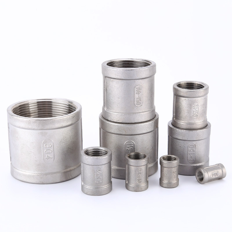 304 stainless steel straight-through double internal thread 316 pipe, Gu internal thread British standard BSPT, American standard NPT pipe clamp internal thread pipe fittings Specification drawing
