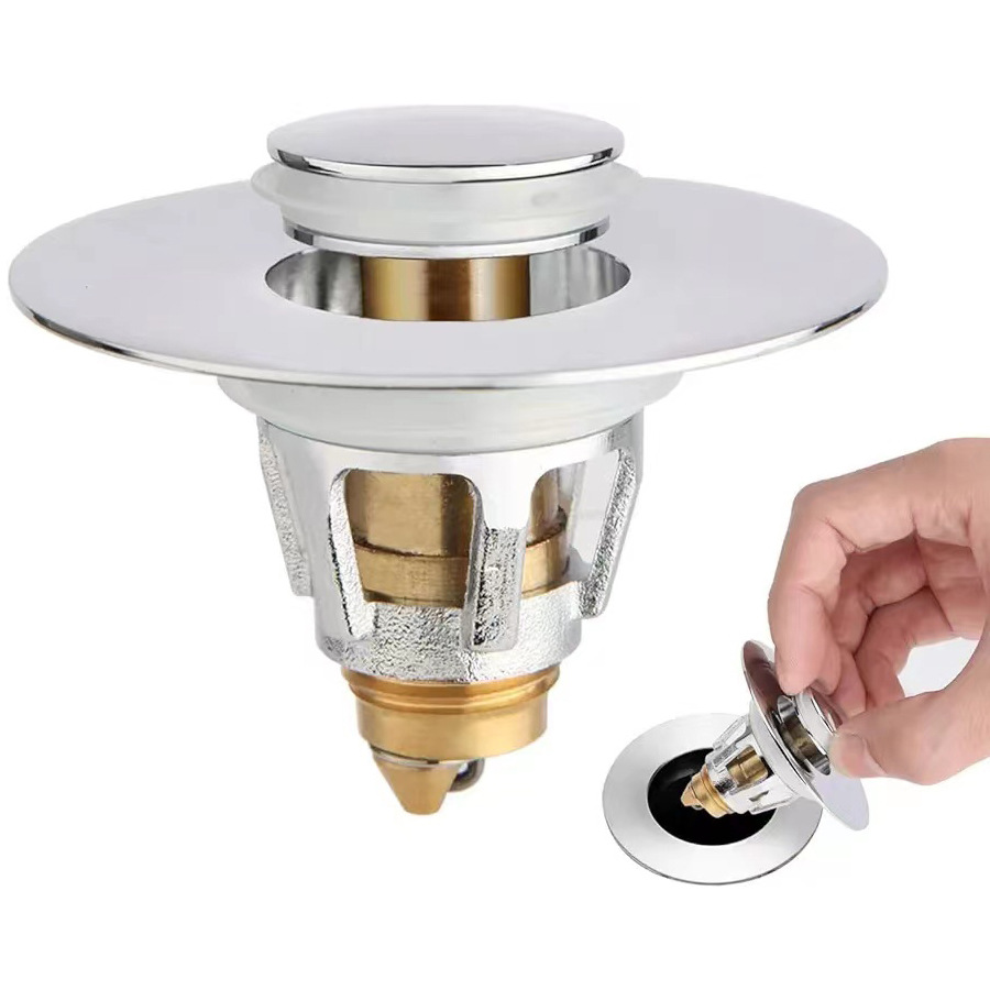 Washbasin leakage plug, ceramic washbasin drain, anti-odor bouncing core, press-type face sink accessories details Picture