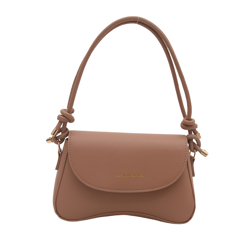 Hong Kong-style retro solid color stylish crossbody women's bag 2025 spring Korean-style texture fashionable single-shoulder bag trendy handbag Item Picture
