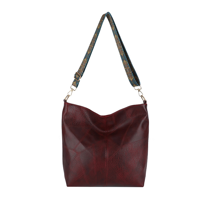 Stylish and high-quality, large-capacity 2024 retro wide shoulder strap, fashionable and casual commuting single-shoulder crossbody tote bag Item Picture