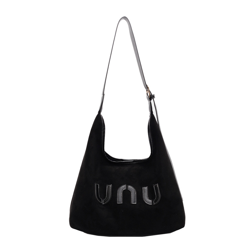 Cross-border matte retro bag, women's large-capacity 2024 new autumn and winter casual single-shoulder bag, women's commuter tote bag Item Picture
