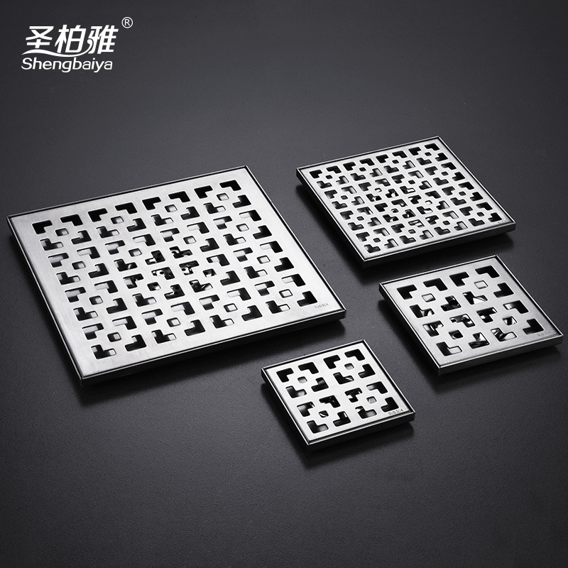 304 stainless steel 30CM large floor drain, DN110, large flow anti-odor floor drain for public bathroom balcony shower room project full figure
