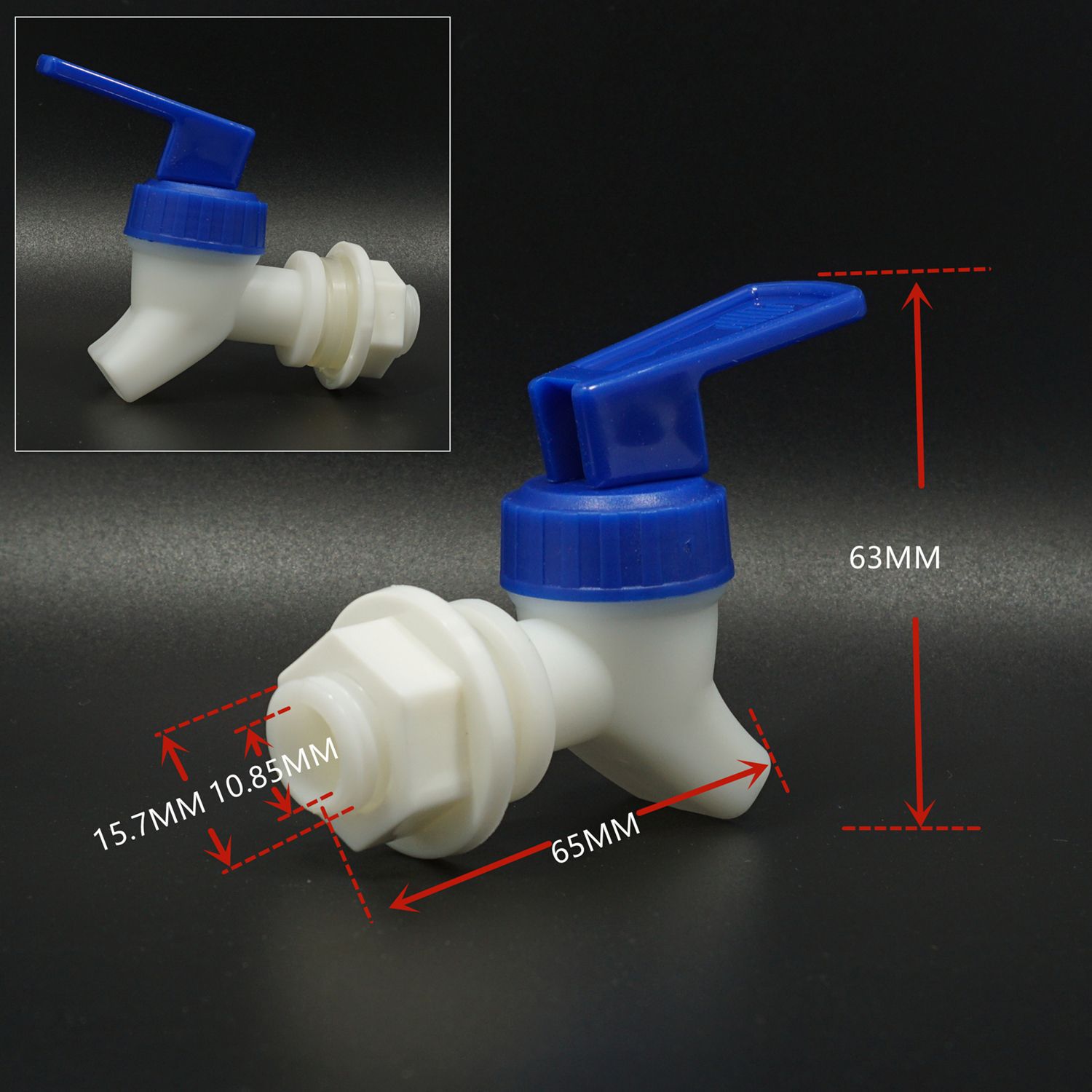 Press-type water dispenser, glass ice bucket, juice bottle or can, faucet, water storage tank, water valve, mineral water bucket faucet full figure