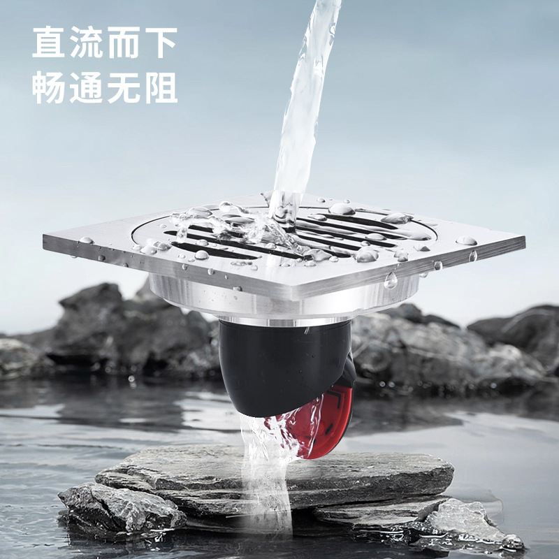 Wholesale 304 stainless steel floor drain, copper core, large drainage capacity for shower rooms, and anti-odor floor drain for bathrooms in hotel engineering Application Scenario