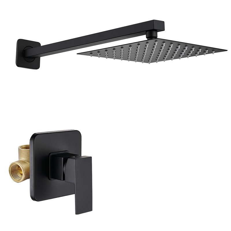 Cross-border concealed shower head, built-in shower set, wall-mounted pre-embedded cold and hot water mixing valve, stainless steel shower head Item Picture