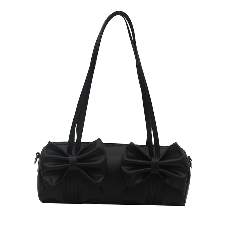 High-end women's 2024 new style fashionable and sweet bow niche crossbody bag Boston cylinder handbag Item Picture