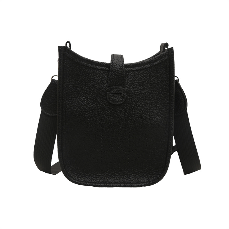 A new 2025 stylish, simple vertical single-shoulder, crossbody bucket bag in a solid color Item Picture