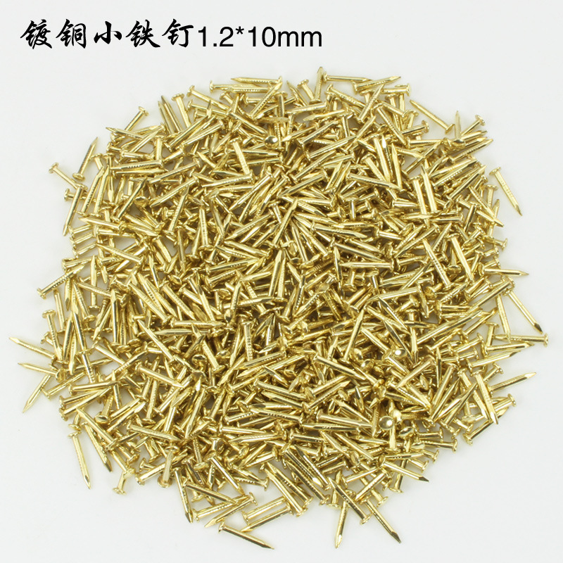 Small iron nails, copper-plated round heads, small nails, wooden box nails, antique nails, DIY hardware accessories, special iron Application Scenario