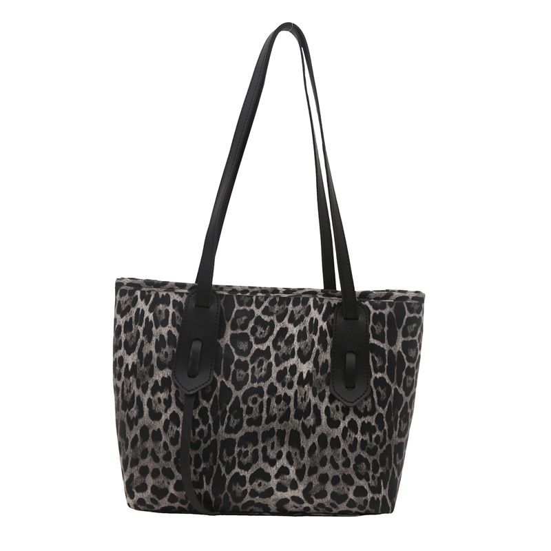 High-end leopard print large bag with large capacity, women's 2024 new stylish single-shoulder bag, autumn and winter textured tote bag Item Picture