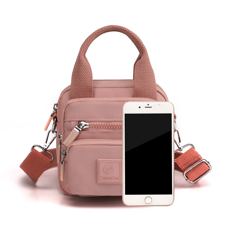 Colorful Fox's new women's fashion trend single-shoulder bag, water-resistant nylon multi-functional backpack and mobile phone case Item Picture