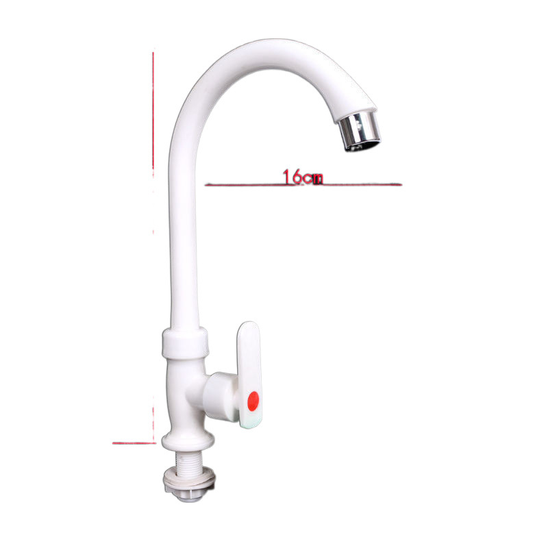 Wholesale of faucets, kitchen cold and hot water plastic double-hole, bathroom hand and face washing basins, vegetable washing basins, and lead-free faucets Item Picture