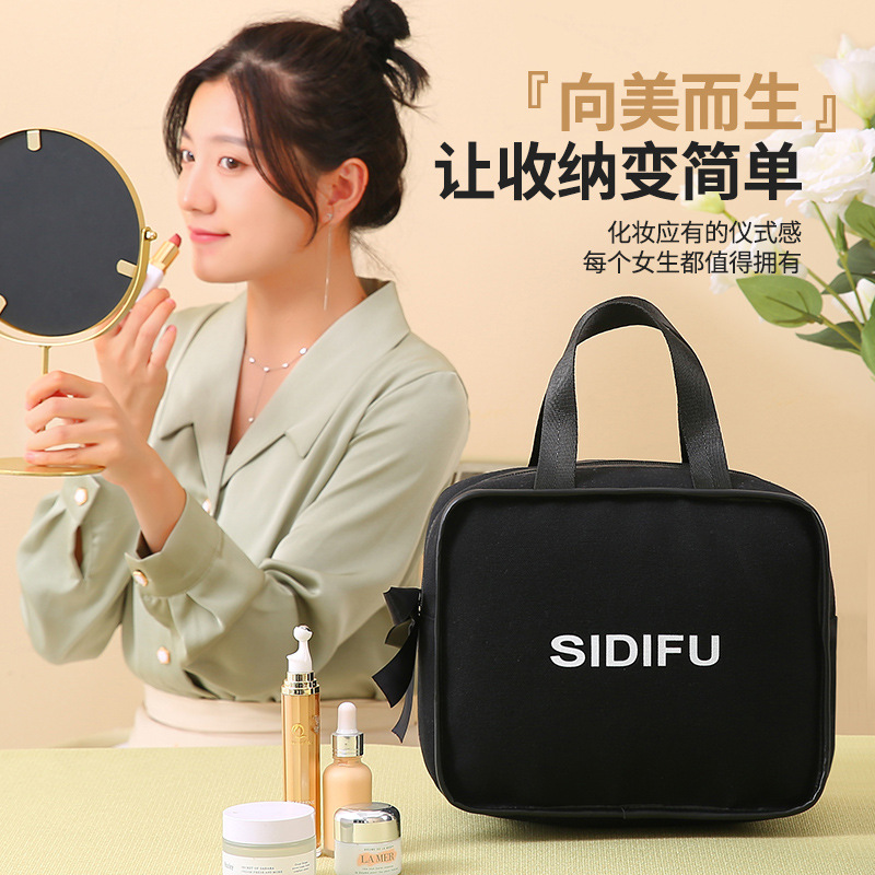 Imported custom handbag, five-piece set, makeup bag, multi-functional toiletry bag, portable canvas bag, Korean version, large capacity Application Scenario