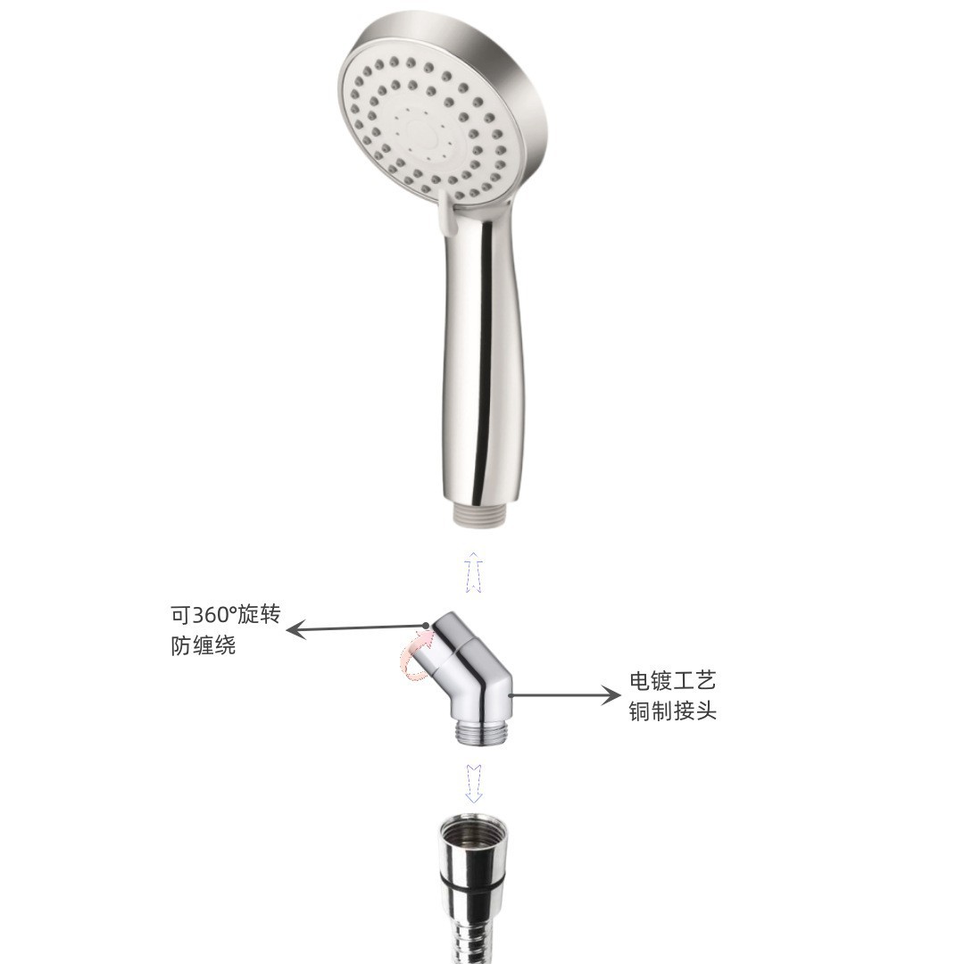 The 135-degree Angle copper adapter for the shower head on the ceiling can be swiped and connected to the 1/2 adapter of the wall shower head Application Scenario