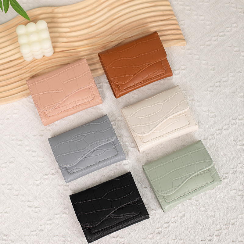 ins Korean version women's wallet, short and fashionable, dopamine multi-slot card case, zipper coin purse, multi-functional for foreign trade details Picture