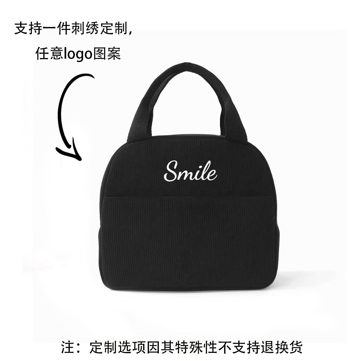 etsy in-stock embroidered custom hand-held bento bags, cross-border storage bags, lunch bags for work and school with rice bags and lunch boxes details Picture